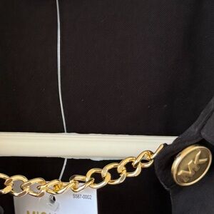 Michael Kors Black Top with Gold Chain Detail